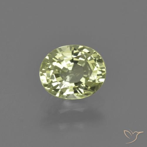 Chrysobéryl vert naturelle coupe ovale, 1,08 ct, VVS