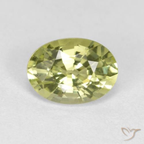 Chrysobéryl Vert jaunâtre naturelle Coupe ovale, 0.99 ct, VVS