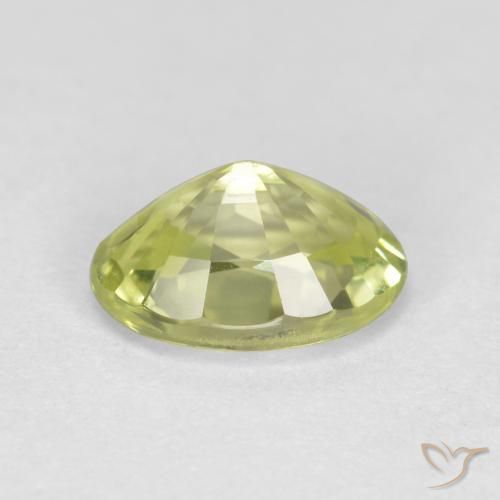 Chrysobéryl Vert jaunâtre naturelle Coupe ovale, 0.99 ct, VVS