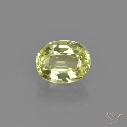 Chrysobéryl Jaune moyen naturelle ovale, 1.20 ct, VVS