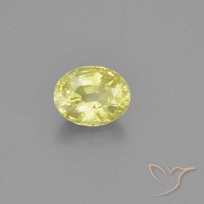 Chrysobéryl Jaune citron naturelle ovale, 1.26 ct, VS-SI
