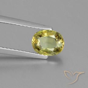 Chrysobéryl Jaune moyen naturelle ovale, 1.00 ct, VVS-VS