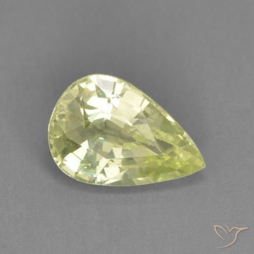 Chrysobéryl Vert jaunâtre naturelle En forme de poire, 1.39 ct, VVS-VS
