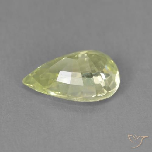 Chrysobéryl Vert jaunâtre naturelle En forme de poire, 1.39 ct, VVS-VS