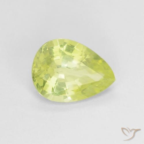 Chrysobéryl Jaune citron naturelle En forme de poire, 1.29 ct, VS