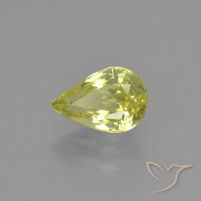 Chrysobéryl Jaune verdâtre clair naturelle En forme de poire, 1.20 ct, VVS