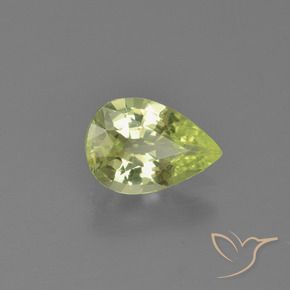 Chrysobéryl Jaune citron léger naturelle En forme de poire, 1.31 ct, VVS-VS