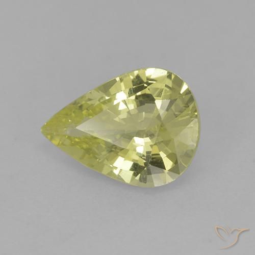 Chrysobéryl Jaune verdâtre clair naturelle En forme de poire, 0.99 ct, VS