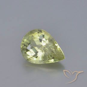 Chrysobéryl Vert lime pâle naturelle En forme de poire, 1.22 ct, VVS