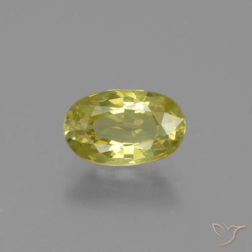 1.15ct Naturel Jaune moyen Chrysobéryl, ovale, VVS-VS