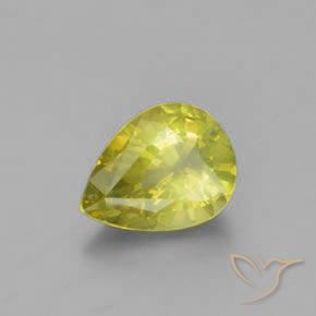 Chrysobéryl Jaune verdâtre naturelle En forme de poire, 1.29 ct, VS