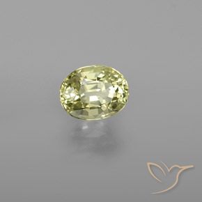 Chrysobéryl Jaune clair naturelle ovale, 1.02 ct, VVS