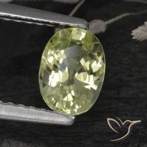 Chrysobéryl Vert jaunâtre naturelle ovale, 1.07 ct, VVS