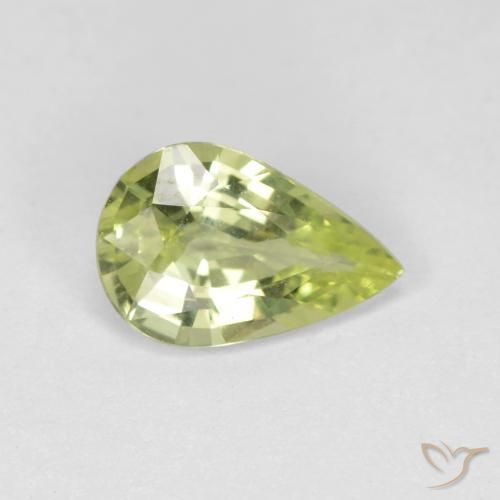 Chrysobéryl Jaune verdâtre clair naturelle En forme de poire, 0.89 ct, VVS