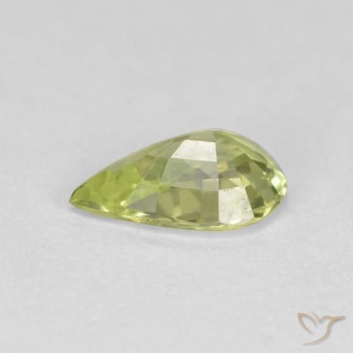 Chrysobéryl Jaune verdâtre clair naturelle En forme de poire, 0.89 ct, VVS