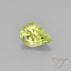 Chrysobéryl Jaune citron léger naturelle En forme de poire, 0.97 ct, VS
