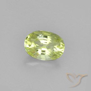 Chrysobéryl Jaune clair naturelle ovale, 1.25 ct, VVS