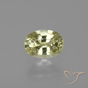 1.00ct Naturel Jaune verdâtre clair Chrysobéryl, ovale, VVS-VS