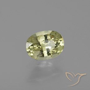 Chrysobéryl Jaune verdâtre clair naturelle ovale, 1.00 ct, VVS-VS