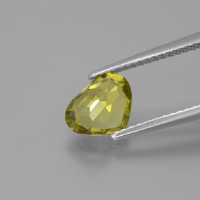 Chrysobéryl Vert Doré naturelle Forme de coeur, 1.56 ct, VVS