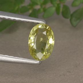 Chrysobéryl Jaune maïs léger naturelle Coupe ovale, 0.51 ct, VVS