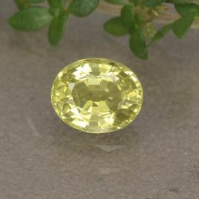 Chrysobéryl Jaune citron naturelle Coupe ovale, 0.49 ct, VVS