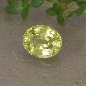 Chrysobéryl Jaune citron naturelle Coupe ovale, 0.49 ct, VVS
