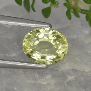 Chrysobéryl jaune naturelle coupe ovale, 0,90 ct, VVS