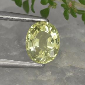 Chrysobéryl jaune naturelle coupe ovale, 0,90 ct, VVS