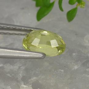 Chrysobéryl jaune naturelle coupe ovale, 0,76 ct, VVS