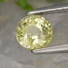 Chrysobéryl Jaune verdâtre naturelle Coupe roude, 0.77 ct, VVS