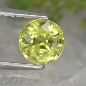 Chrysobéryl Jaune verdâtre naturelle Coupe roude, 1.21 ct, VVS