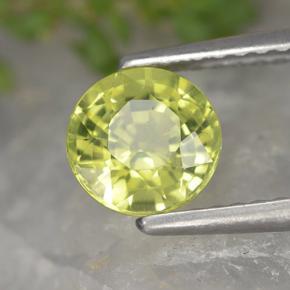 Chrysobéryl Jaune verdâtre naturelle Coupe roude, 1.21 ct, VVS
