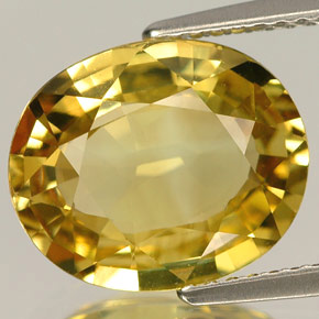Chrysobéryl jaune naturelle coupe ovale, 5,20 ct, VVS