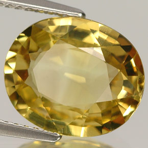 Chrysobéryl jaune naturelle coupe ovale, 5,20 ct, VVS