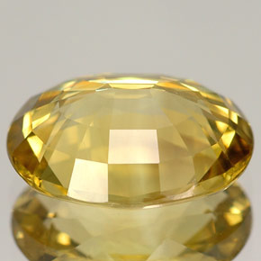 Chrysobéryl jaune naturelle coupe ovale, 5,20 ct, VVS