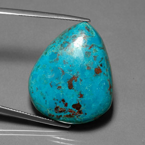 Chrysocolle multicolore naturelle en forme de poire, 34,91 ct, opaque