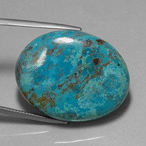 Chrysocolle multicolore naturelle coupe ovale, 41,09 ct, opaque