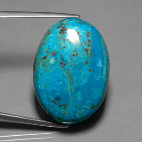 Chrysocolle multicolore naturelle coupe ovale, 36,15 ct, opaque