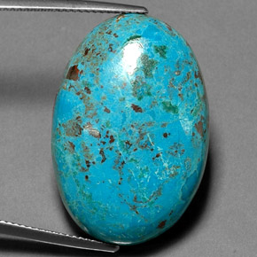 Chrysocolle multicolore naturelle coupe ovale, 26,90 ct, opaque