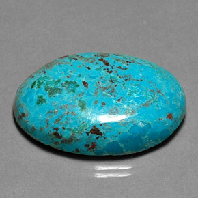 Chrysocolle multicolore naturelle coupe ovale, 26,90 ct, opaque