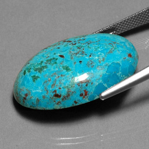 Chrysocolle multicolore naturelle coupe ovale, 26,90 ct, opaque