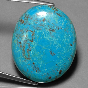 Chrysocolle multicolore naturelle coupe ovale, 30,84 ct, opaque