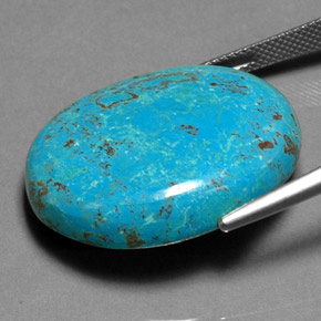 Chrysocolle multicolore naturelle coupe ovale, 30,84 ct, opaque