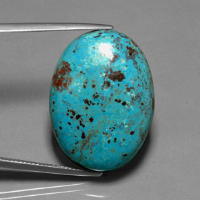 Chrysocolle multicolore naturelle coupe ovale, 25,30 ct, opaque