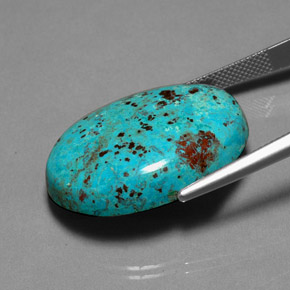 Chrysocolle multicolore naturelle coupe ovale, 25,30 ct, opaque