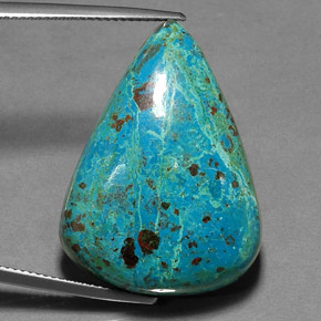 Chrysocolle multicolore naturelle en forme de poire, 36,53 ct, opaque