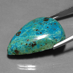 Chrysocolle multicolore naturelle en forme de poire, 36,53 ct, opaque