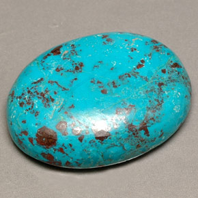 Chrysocolle multicolore naturelle coupe ovale, 29,64 ct, opaque