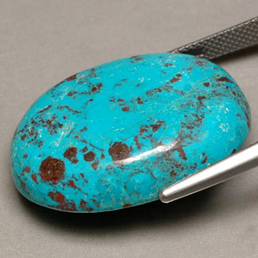 Chrysocolle multicolore naturelle coupe ovale, 29,64 ct, opaque